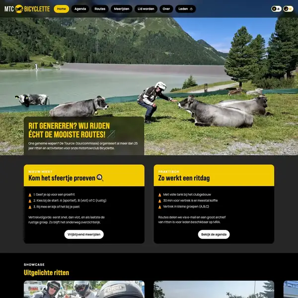 Desktopweergave van MTC Bicyclette