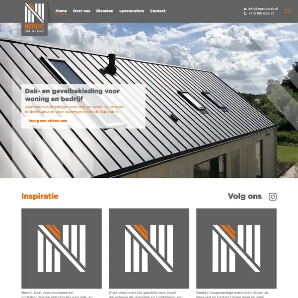 Desktopweergave van Nordic Dak & Gevel