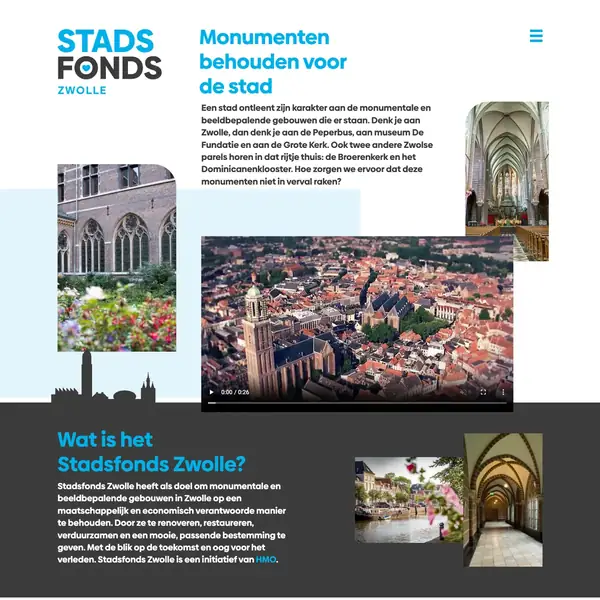 Desktopweergave van Stadsfonds Zwolle